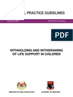 Witholding & Withdrawing of Life Support in Children