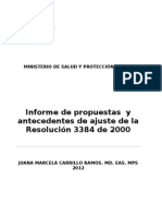 Recopilacion y Analisis de Trabajos Previos Para La Modificacion de La Resolucion 3384 de 2000