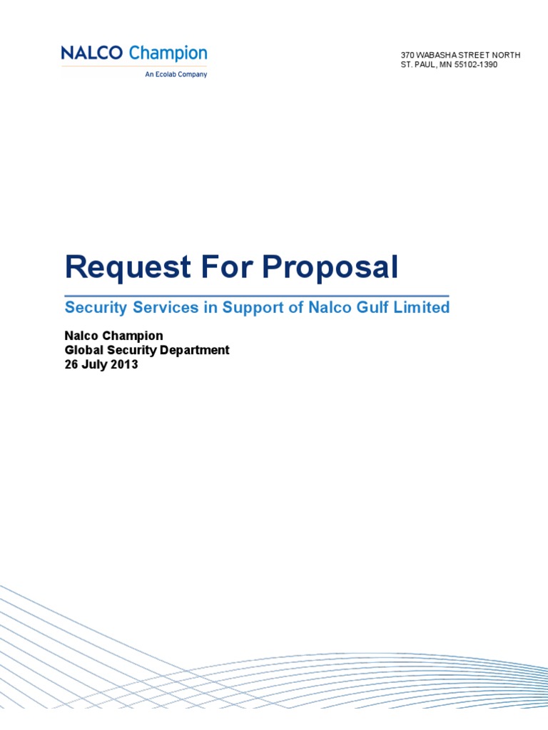 2013-07-26 - Nalco Champion RFP - Iraq Security Services | PDF ...