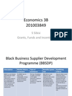 Economics 3B 201003849: S Sibisi Grants, Funds and Incentives