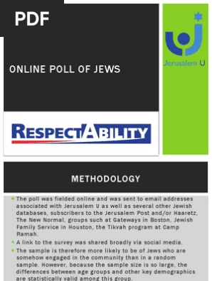 RespectAbilityUSA & Jerusalem U Online Poll of Jews