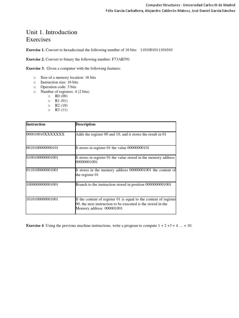 Hexadecimal and Binary Conversion Exercises | PDF