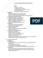 Contenido de Los Cursos de Nivel Inicial A1-C2