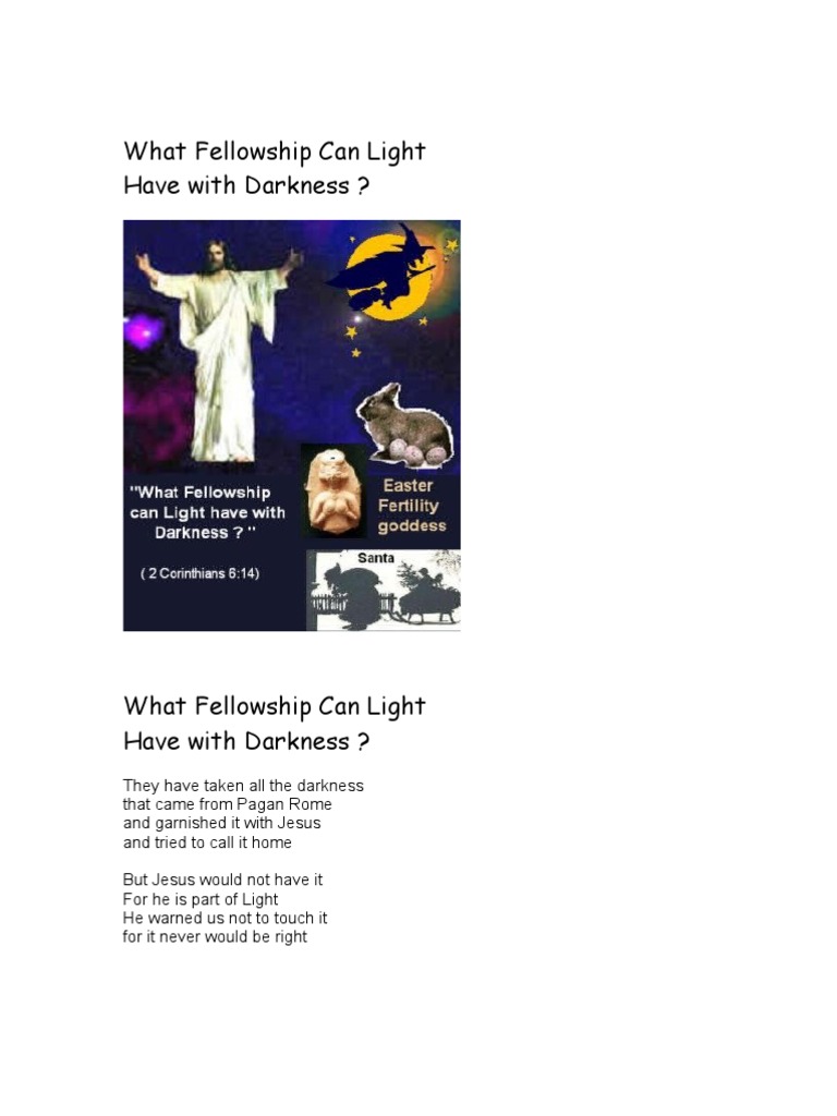 What Fellowship Can Light Have With Darkness ? PDF Last Judgment