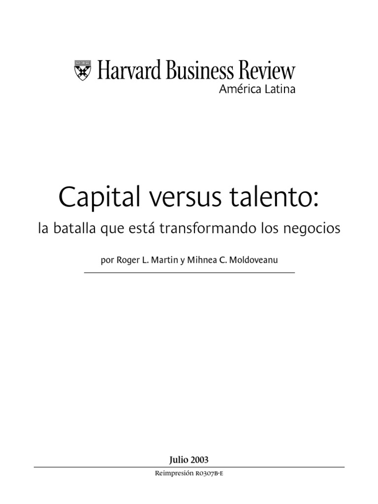 Capital Vs Talento | PDF | Capital (economía) | Los Estados Unidos
