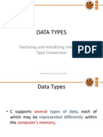 Data Types: Declaring and Initializing Variables, Type Conversion