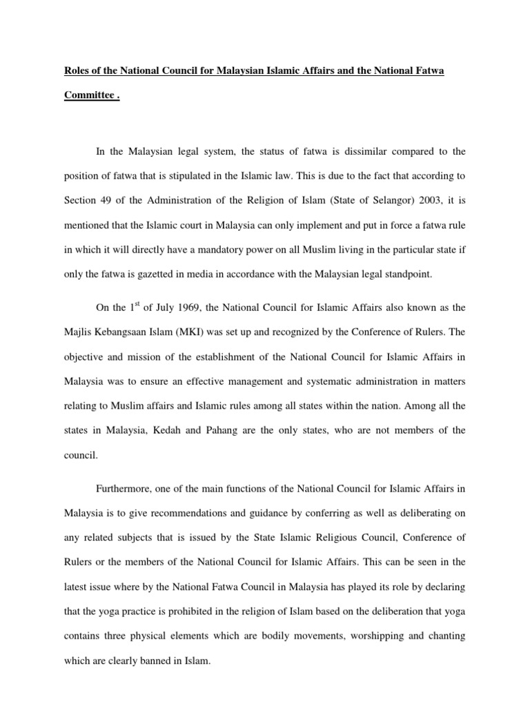 Function Of The National Fatwa Council In Malaysia Fatwa Sharia