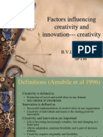 Factors Influencing Creativity and Innovation - Creativity: B.V.L.Narayana SPTM