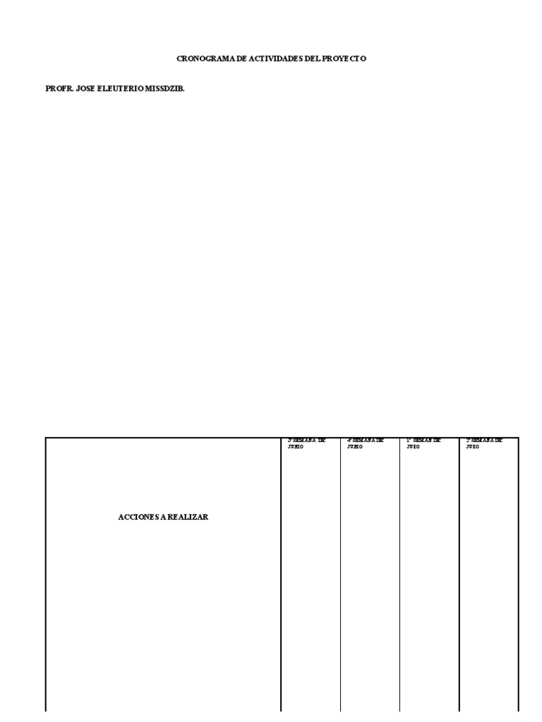 Cronograma de Actividades Del Proyecto | PDF | Business