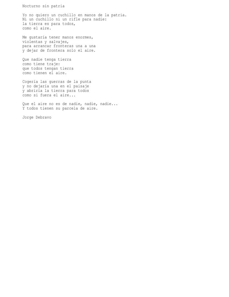 Nocturno Sin Patria, JorgedeBravo | PDF