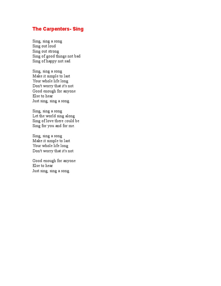 The Carpenters Sing