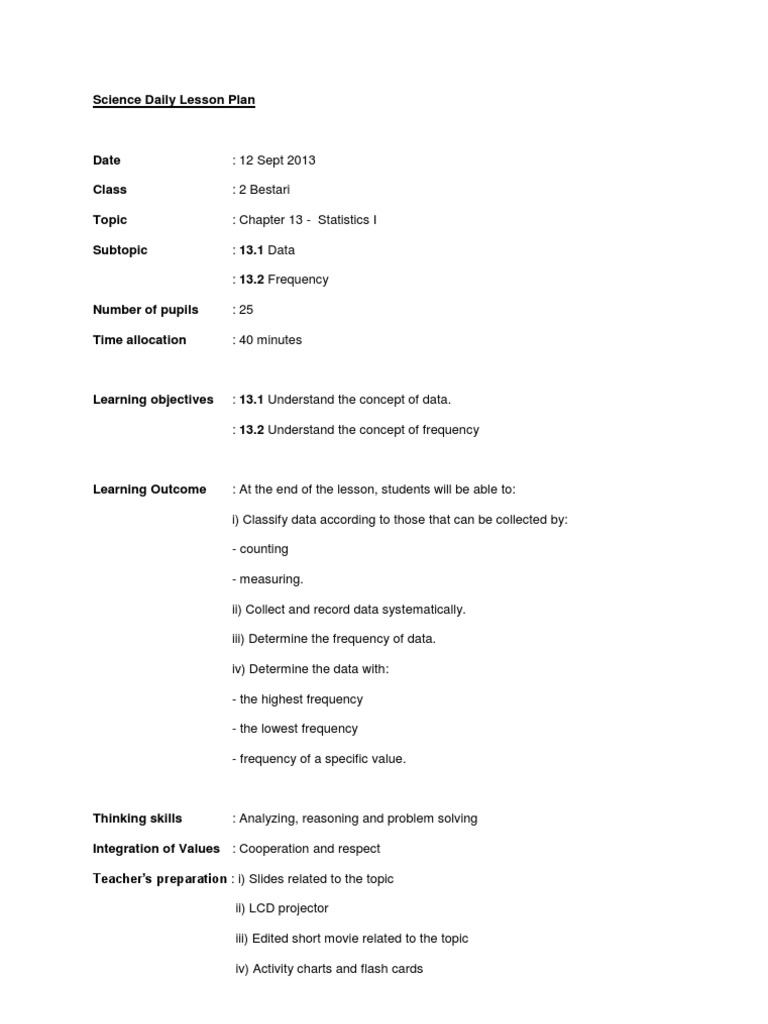 Science Daily Lesson Plan | PDF