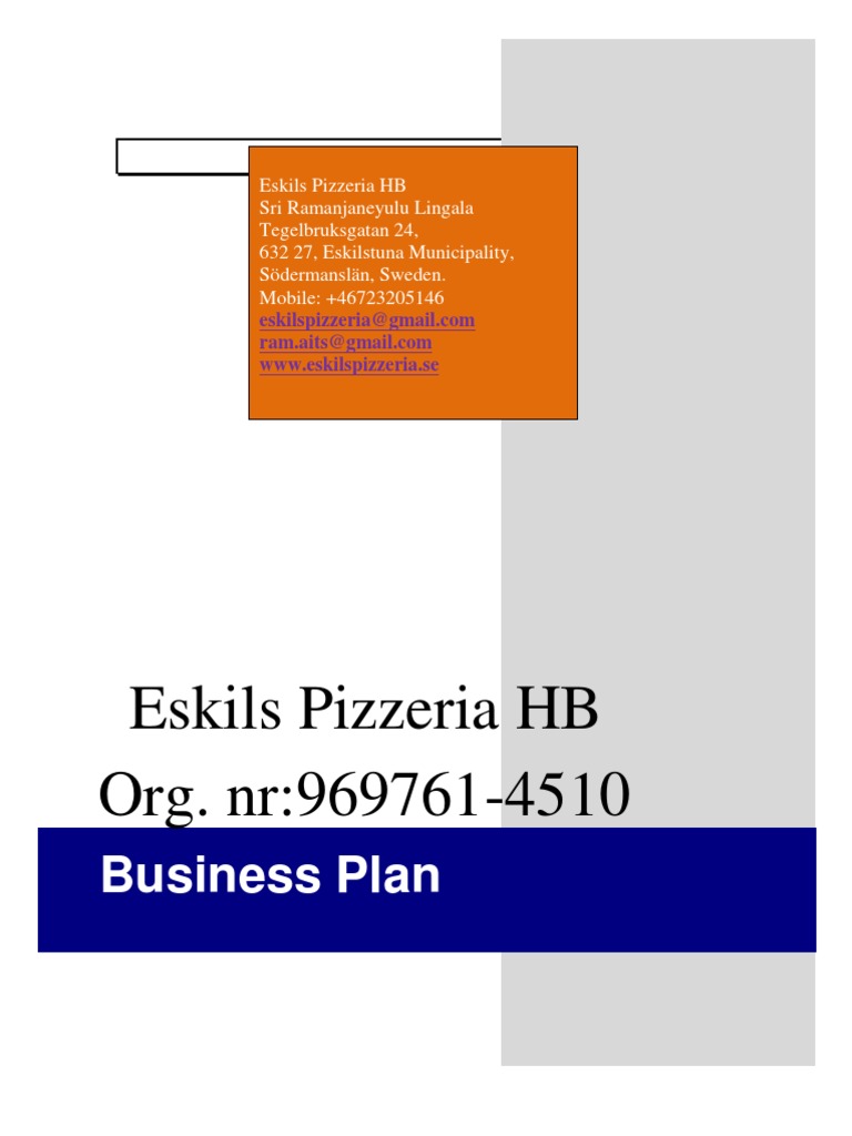 business plan for pizza business