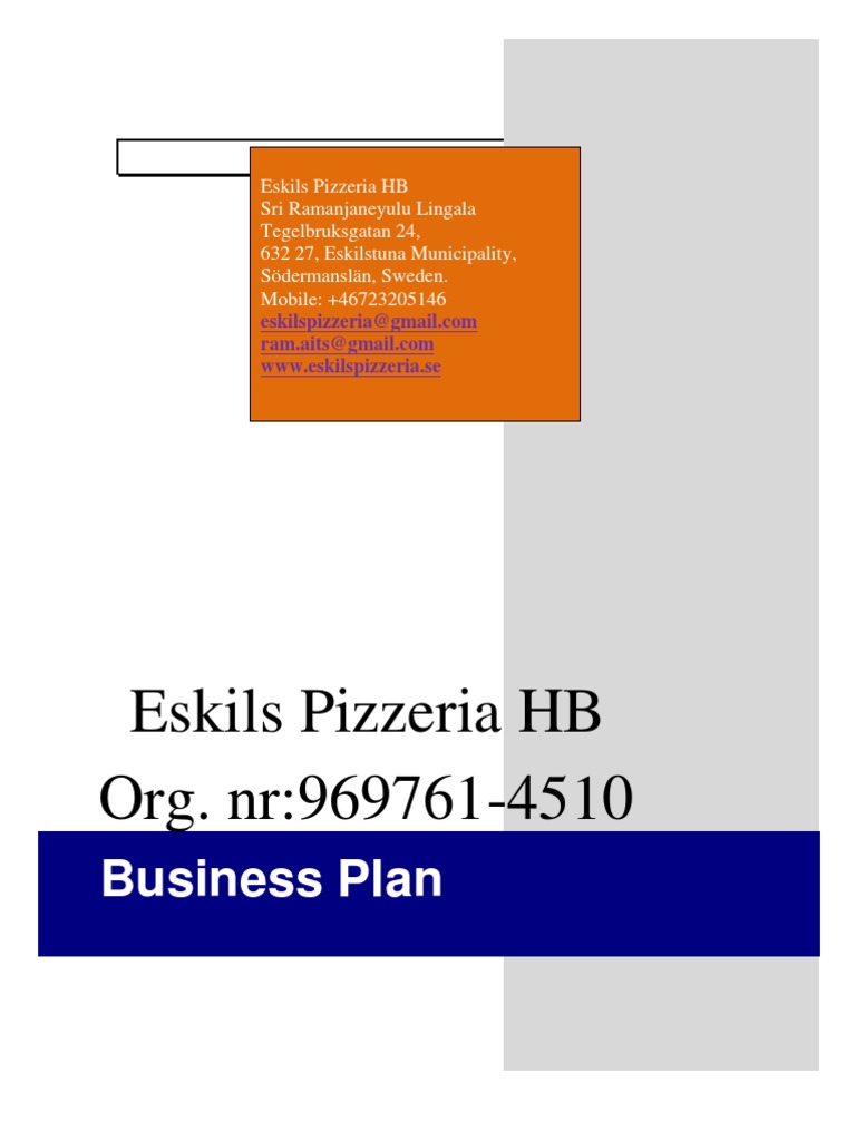 Business Plan Template Pizzeria | PDF | Menu | Restaurants