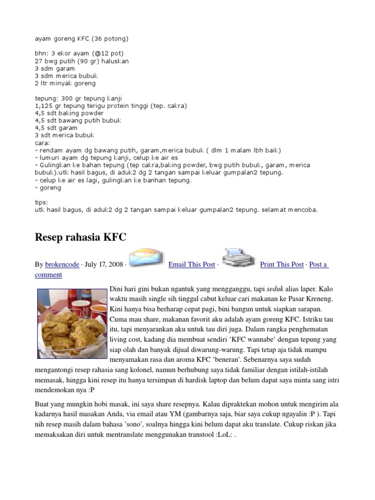 Resep KFC