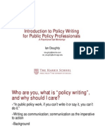 Introduction To Policy Writing For Public Policy Professionals PDF