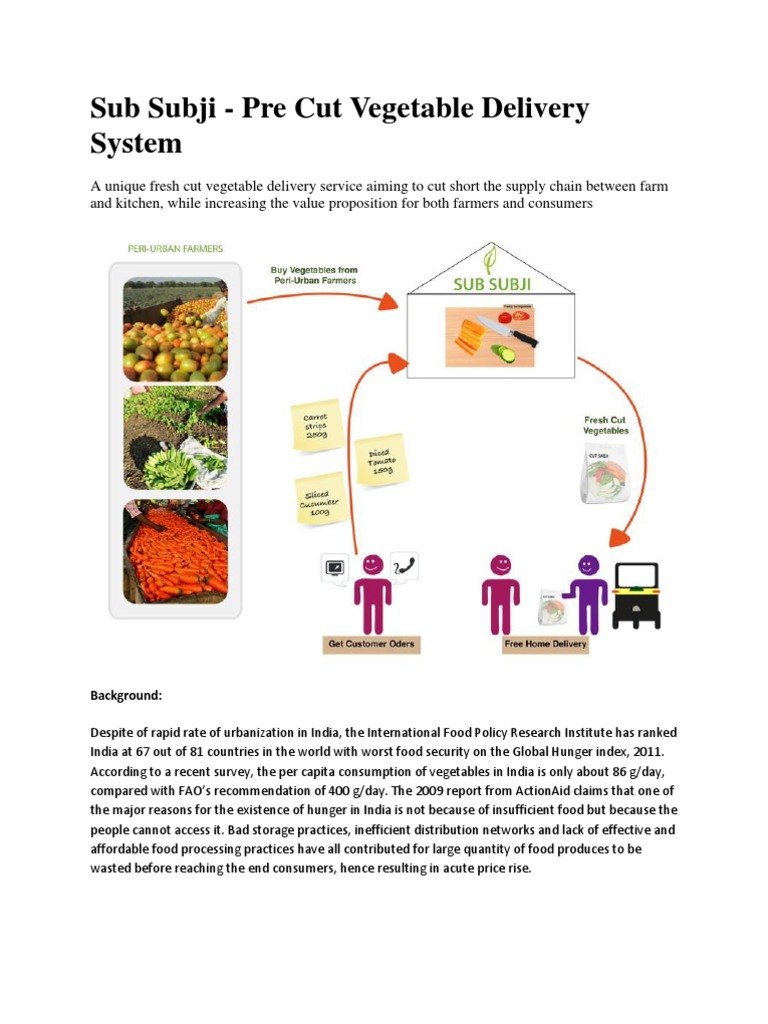 Cut Business Plan PDF Hunger Vegetables
