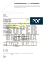 Exercícios de Fisiologia e Anatomia Humana