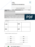 Evaluacion de Matemática 7