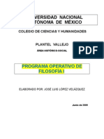 Programa Operativo 1 de Filosofía  