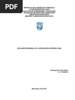 Declaracion Mundial de La Educ Superior - Keyli