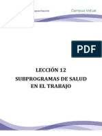 Leccion 12. Subprogramas de Salud en El Trabajo 2