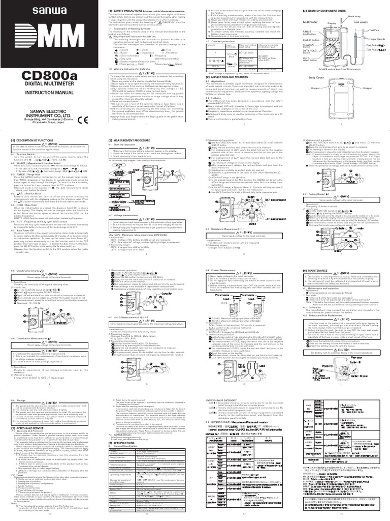 Multi CD800a Mje061 User | PDF | Capacitor | Alternating Current