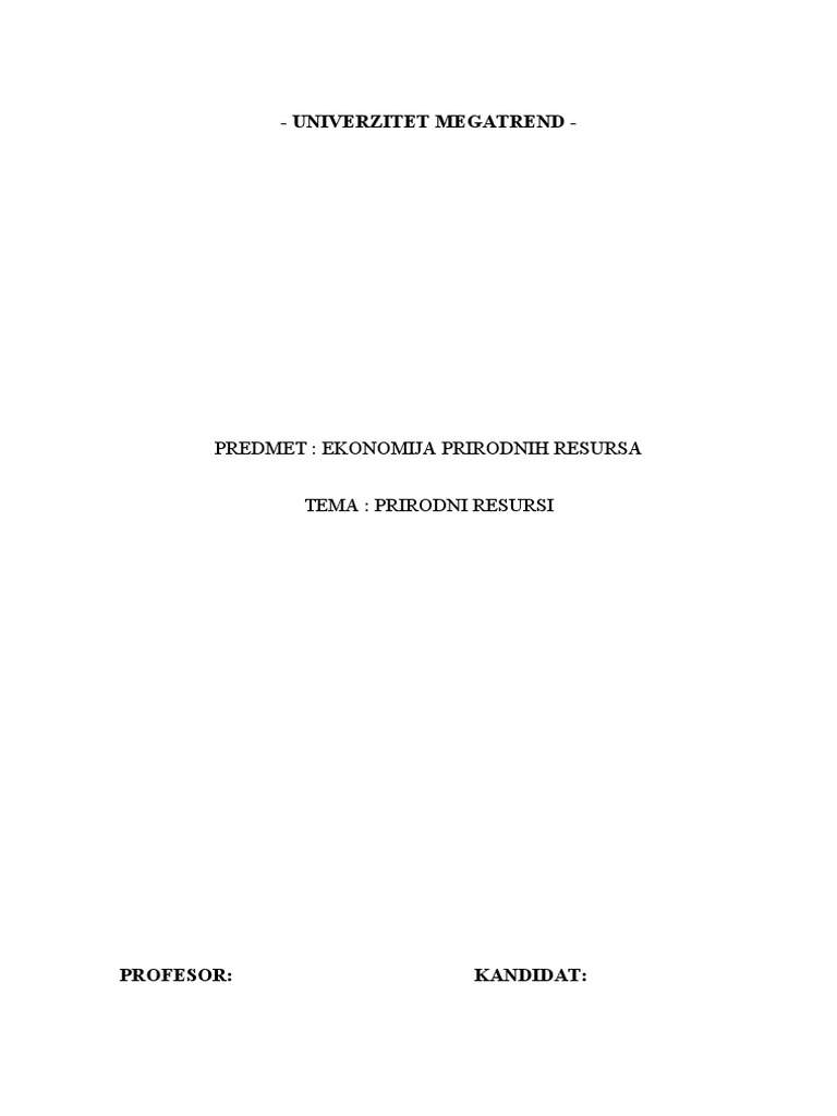Prirodni resursi