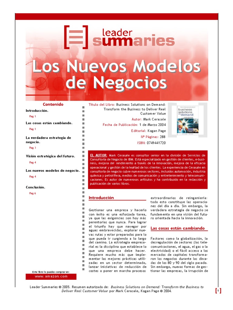 Los Nuevos Modelos de Negocios | PDF