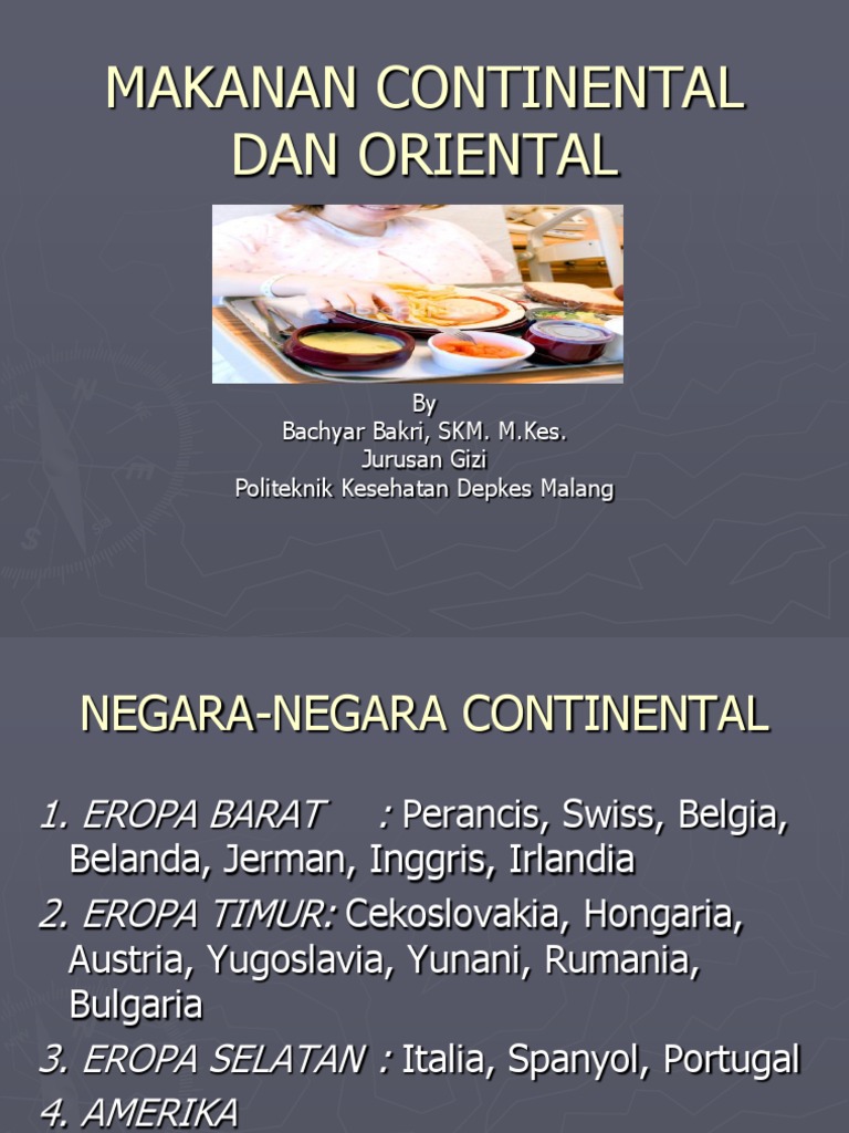 Ciri Makanan Continental Dan Oriental 09