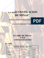 Ventilación de minas: gases, polvos y medición de contaminantes