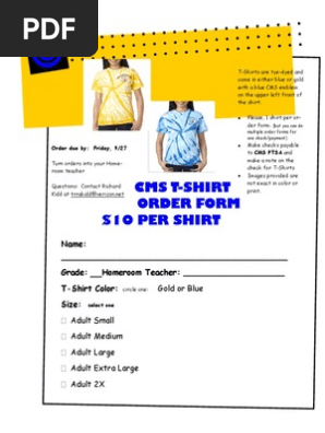 Shirt Order Form