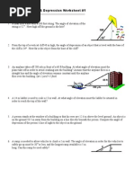 Angle of Elevation and Depression Problems | PDF | Home & Garden