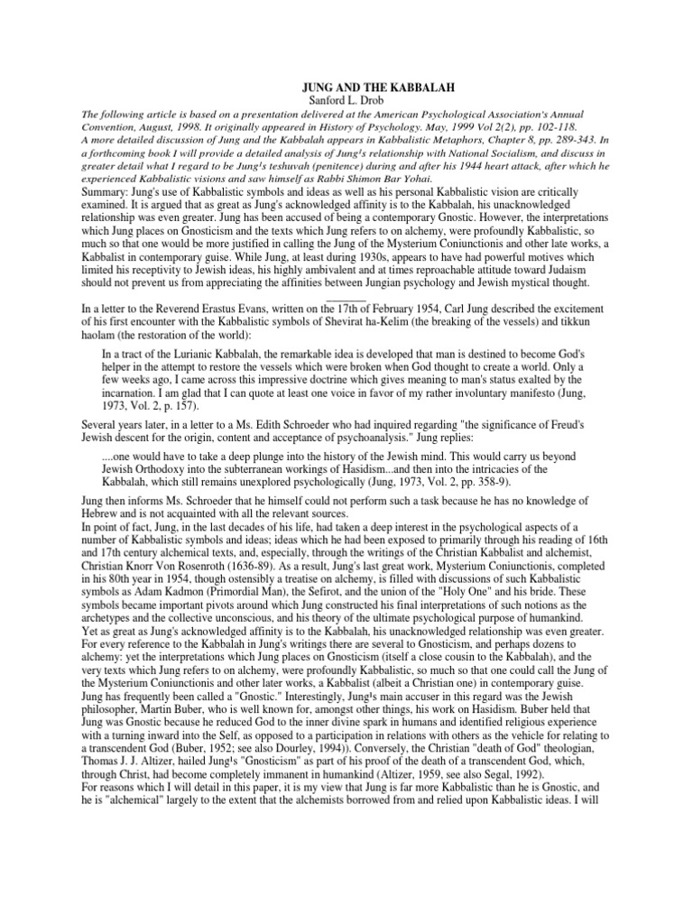 Jung and The Kabbalah PDF Kabbalah Alchemy