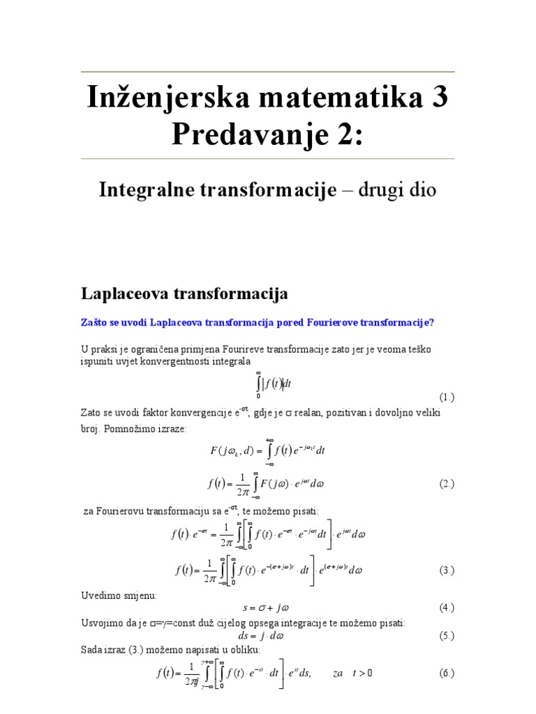 Integralne Transformacije | PDF