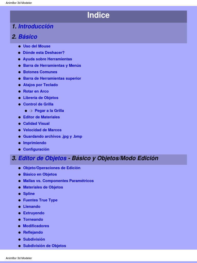 Anim8or - Manual - Español V 0.7 | PDF