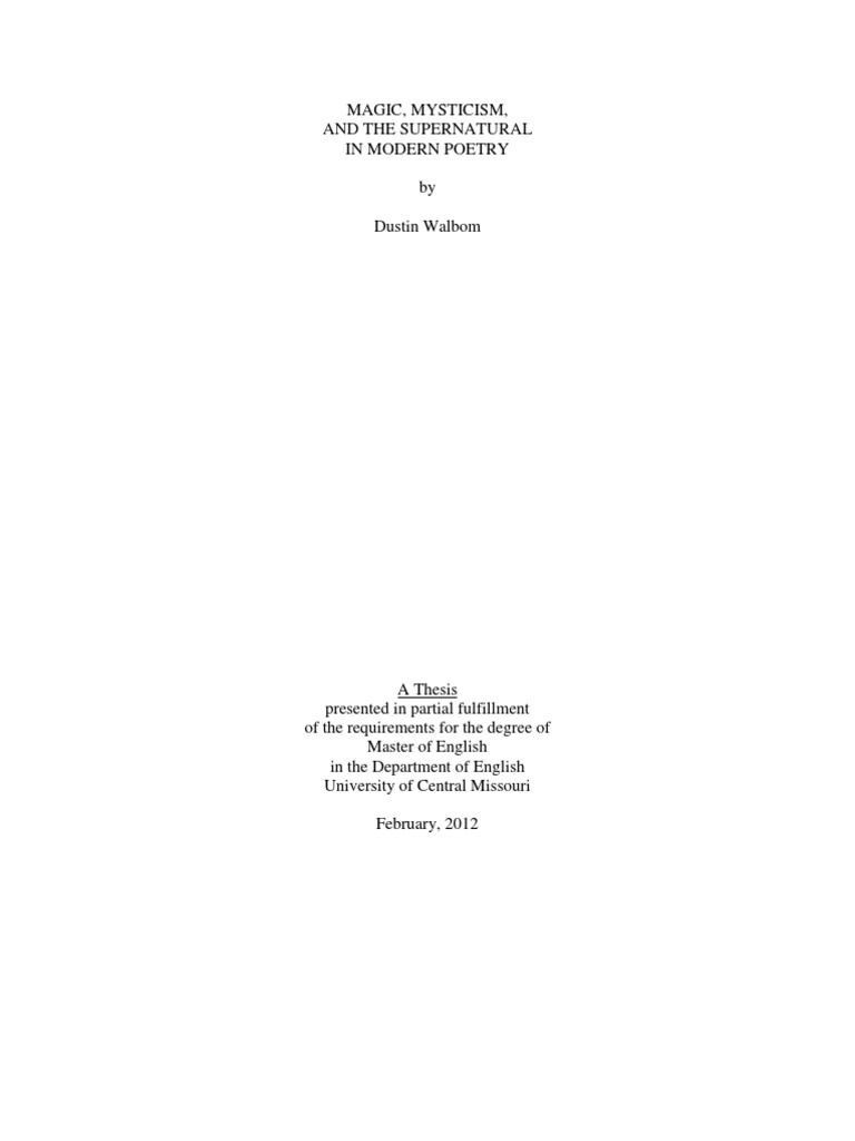 Magic in Modern Poetry Analysis | PDF | Magic (Paranormal) | Fairies