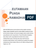 Keutamaan Puasa Ramadhan