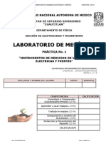 Practica 1 - Instrumentos de Medición de Variables Eléctricas y Fuentes