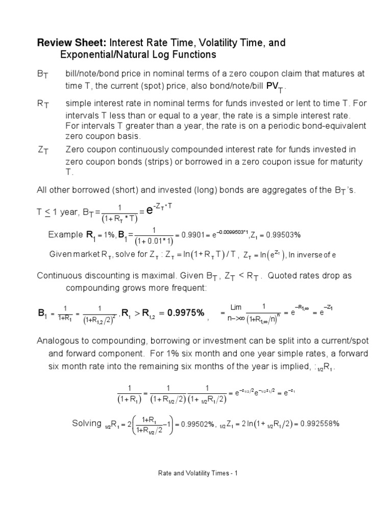InterestRate ReviewSheet | PDF | Interest | Bonds (Finance)