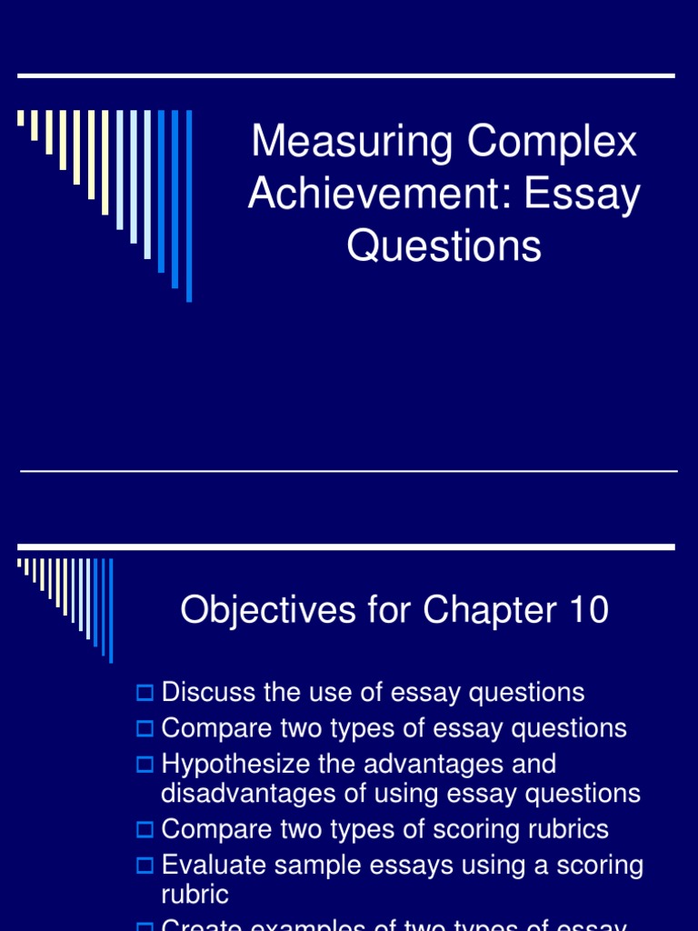 Measuring Complex Achievement Essay Questions Ppt