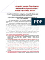 Los 7 Criterios Del Obispo Dominique Rey Para Saber Si Una Parroquia o Comunidad