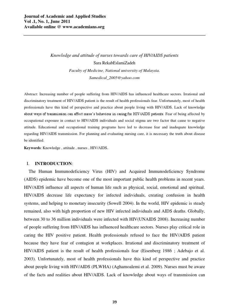 MMSc Thesis 1 Hiv/Aids Health Professional