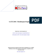 GATE 2010: Metallurgical Engineering: Answer Key / Correct Responses On