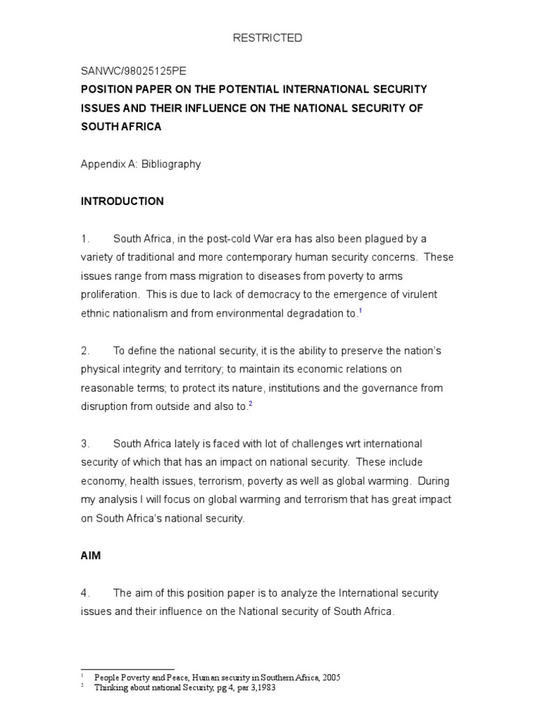 Position Paper On Military and The Media | PDF | Nature | Natural ...