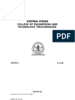 VVCET Digital Lab Manual Experiments Guide