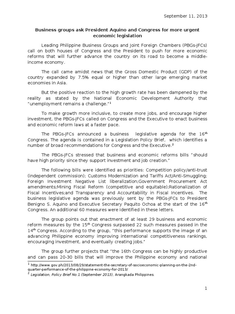 Legislation Policy Brief - Press Release | PDF | United States Congress ...