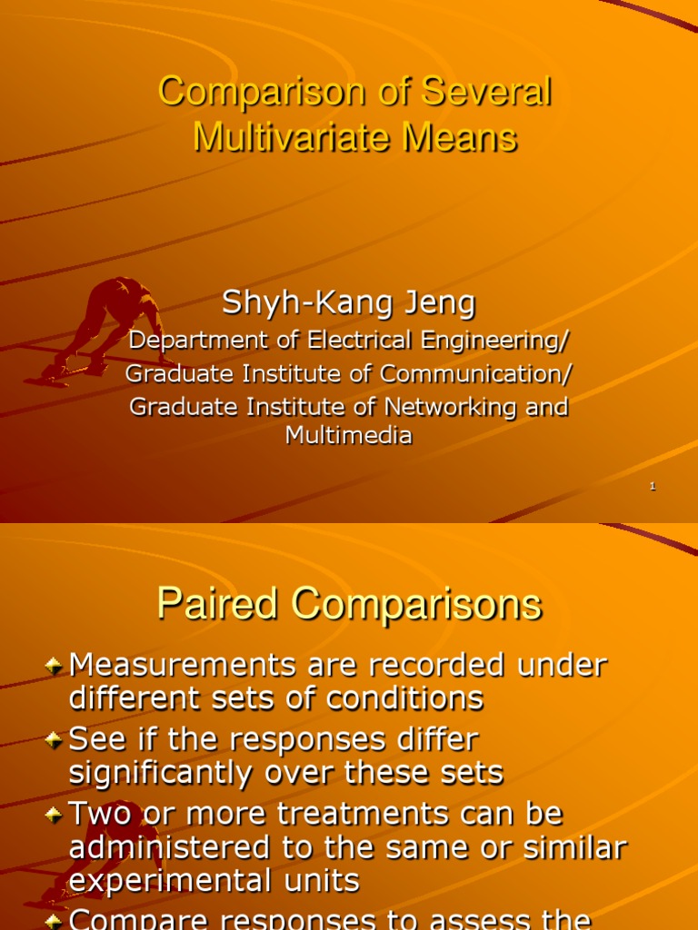 Comparison of Several Multivariate Means | PDF | Experiment ...