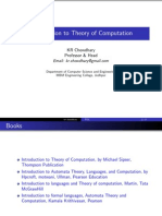 Introduction To Theory of Computation: KR Chowdhary Professor & Head