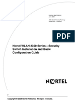 Nortel WLAN 2300 Series-Security Switch Installation and Basic Configuration Guide